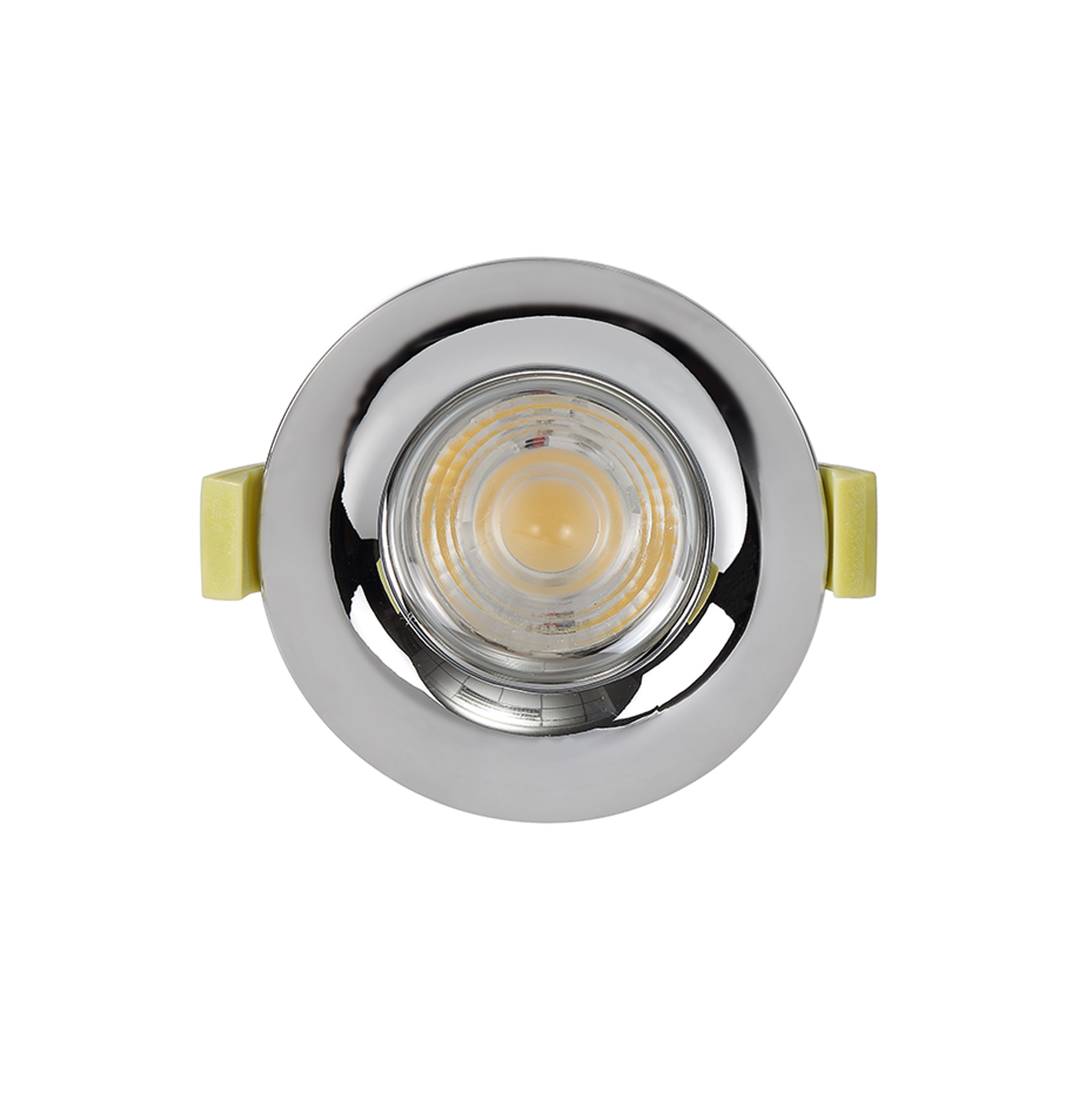 Bruve 9 Tridonic powered 9W 3000K 700lm 24° LED Engine,250mA , CRI>90 LED Engine Polished Chrome Fixed Round Recessed Downlight, Inner Glass cover, IP65 DM201470  Dlux Bruve 9 IP65